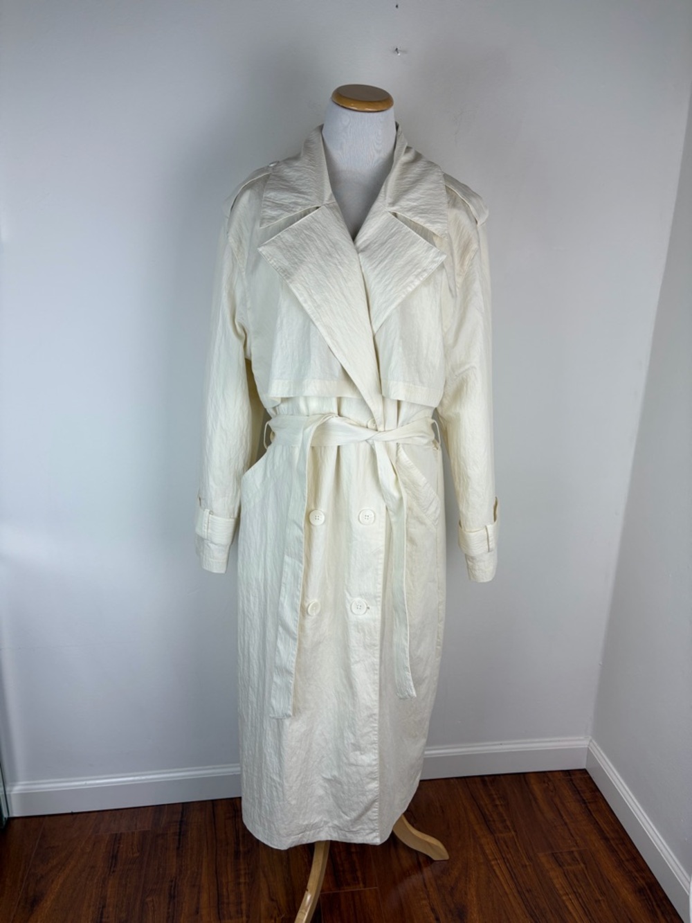 Joe’s Jeans The Elizabeth Trench Coat in Panna Cotta Cream Size S - Picture 7 of 11